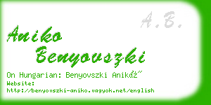 aniko benyovszki business card